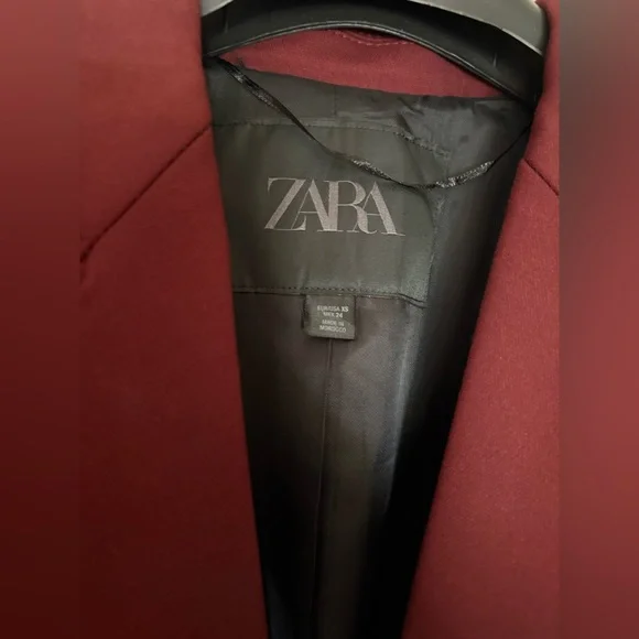 Zara Burgundy Hourglass coat - Picture 4 of 7